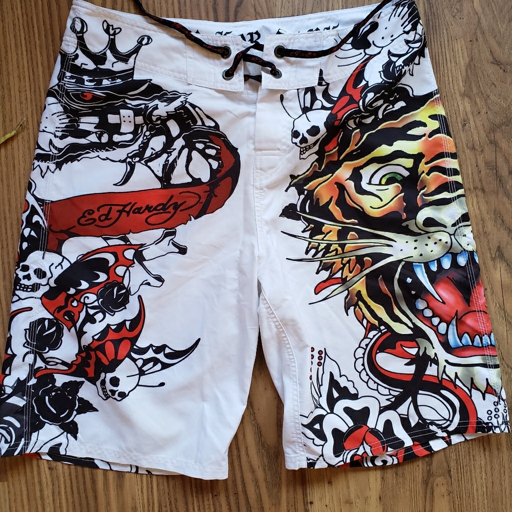Ed Hardy Board Shorts Pray For Surf Size 34